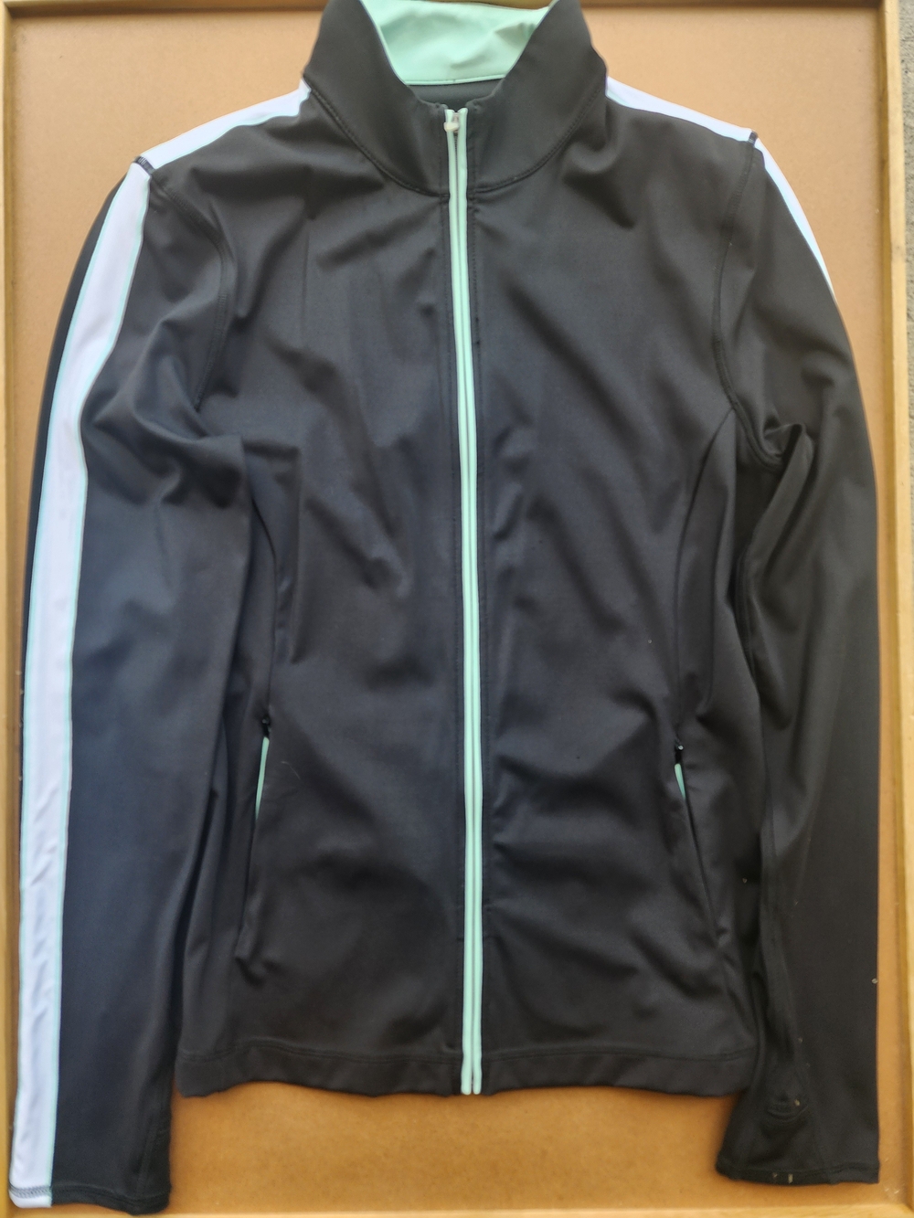 Adair Active Jules Track Jacket Women's Small Black Teal Mint Full Zip Athletic
